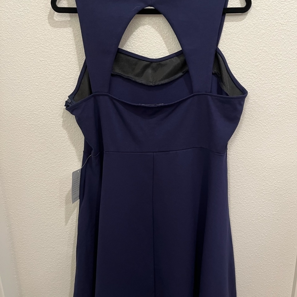 THE Vanity Room Navy Cutout Back Fit & Flare Sleeveless Dress Size XL NWT - Picture 3 of 3